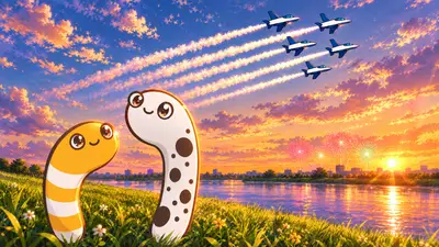 こうのす花火大会のイメージ（ちんあなご）