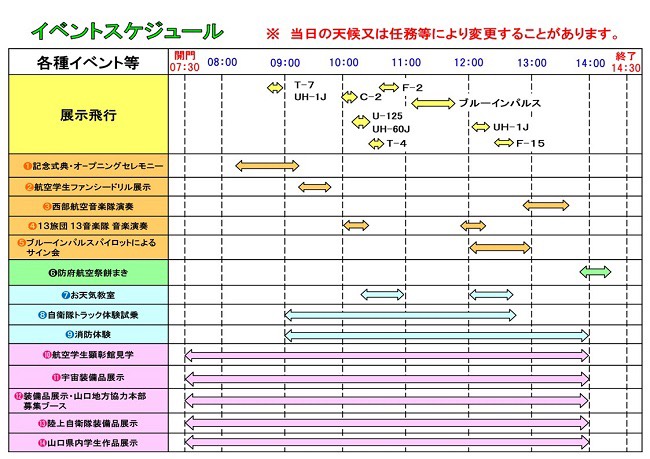 防府航空祭2026 公式スケジュール